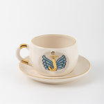 Angel Wings Letter Mug Blue