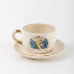 Angel Wings Letter Mug Blue