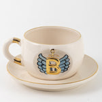 Angel Wings Letter Mug Blue