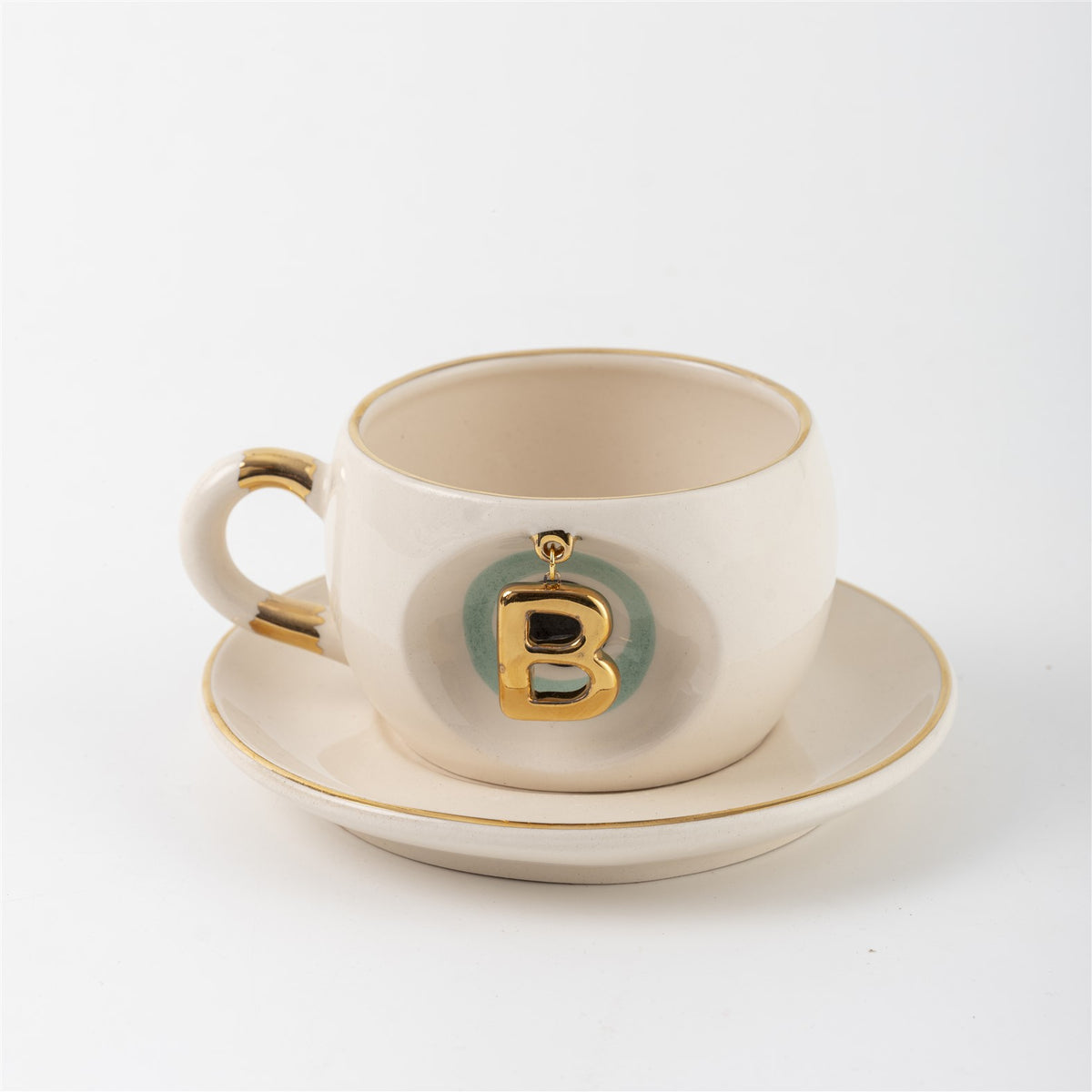 Nazar Personalized Ceramic Tea Mug Green