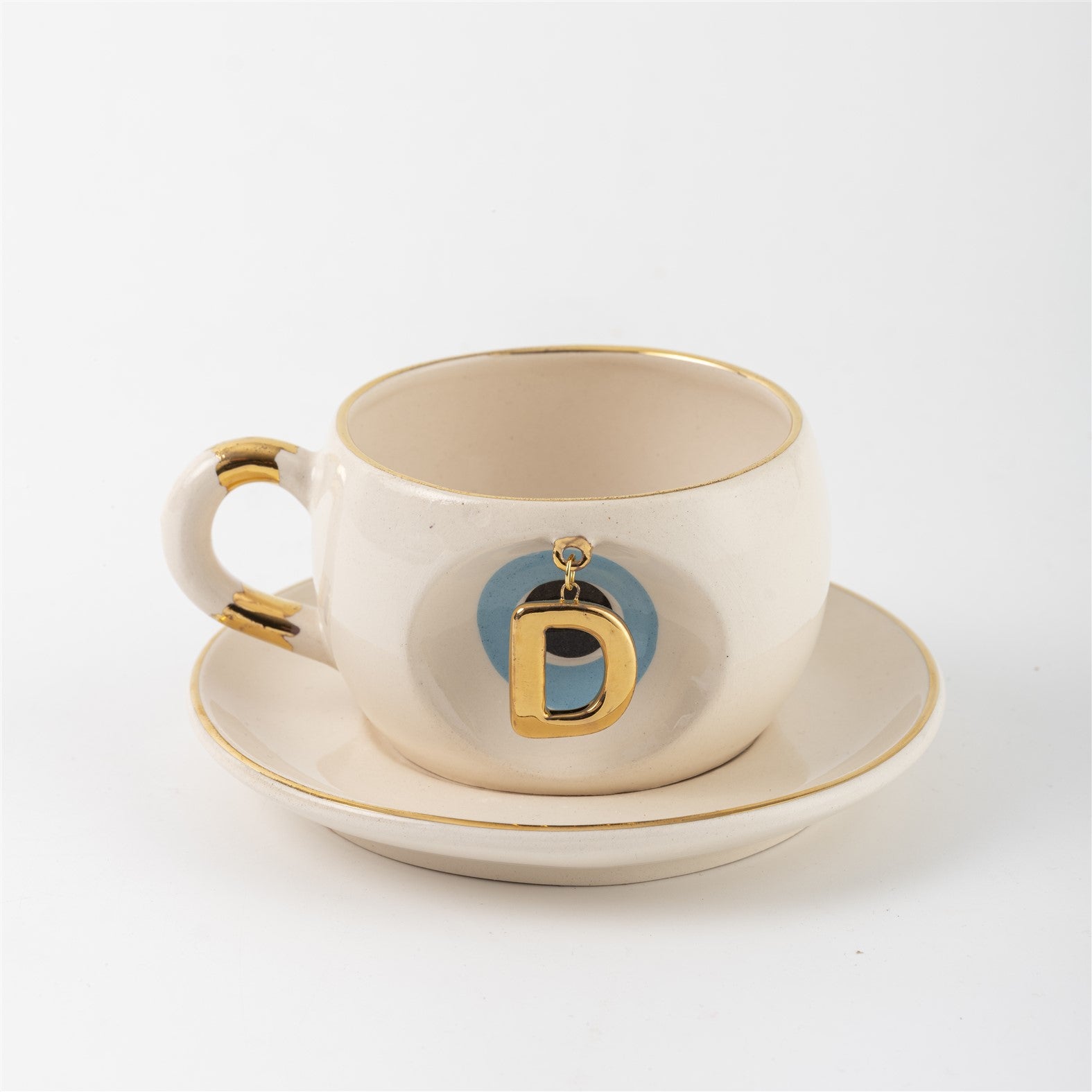 Nazar Tea Mug Blue with Letter