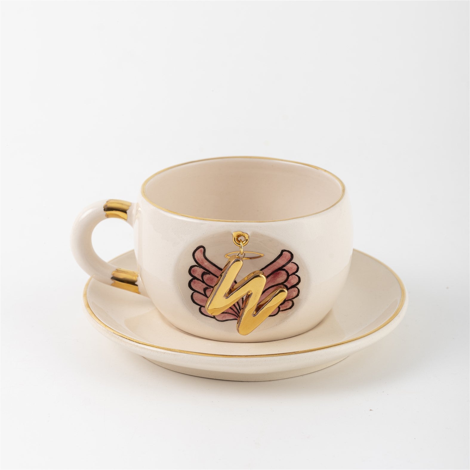 Angel Wings Letter Mug Pink