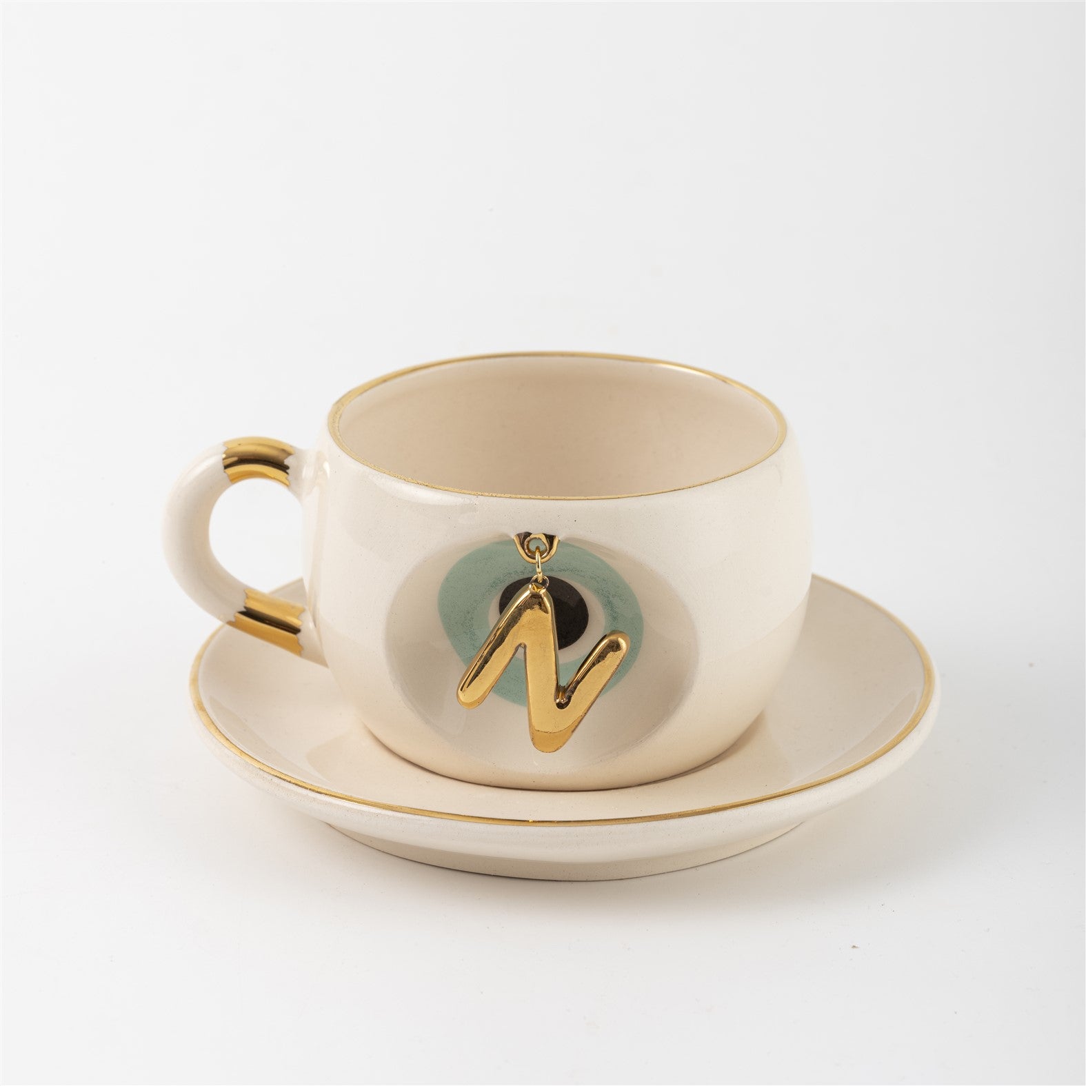 Nazar Tea Mug Nile Green with Letter