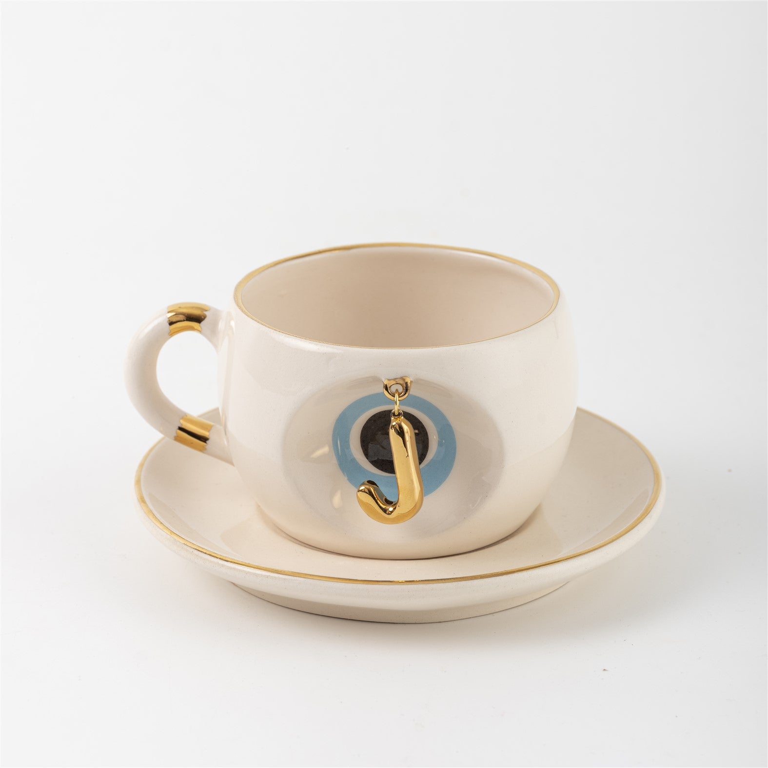 Nazar Tea Mug Blue with Letter