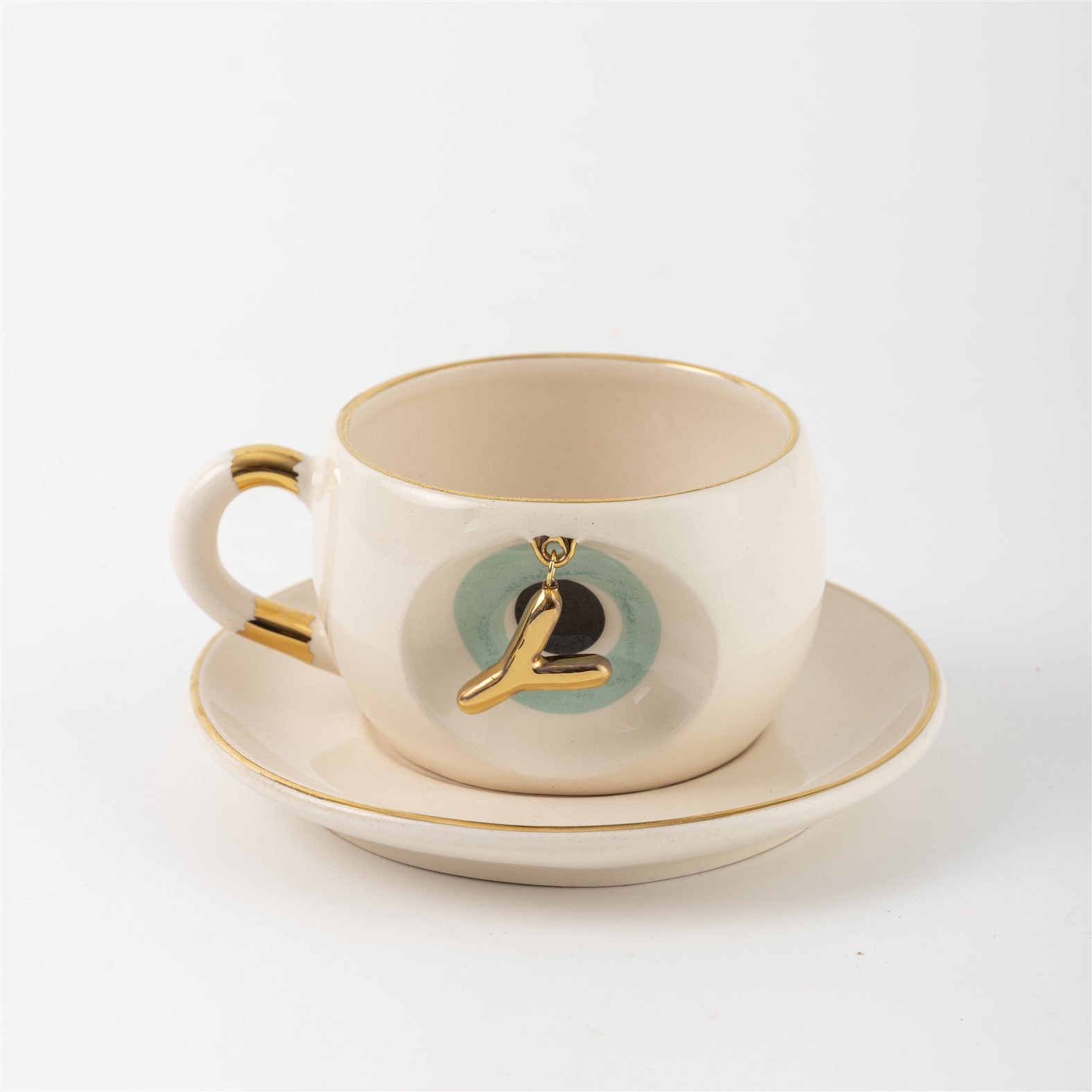 Nazar Tea Mug Nile Green with Letter