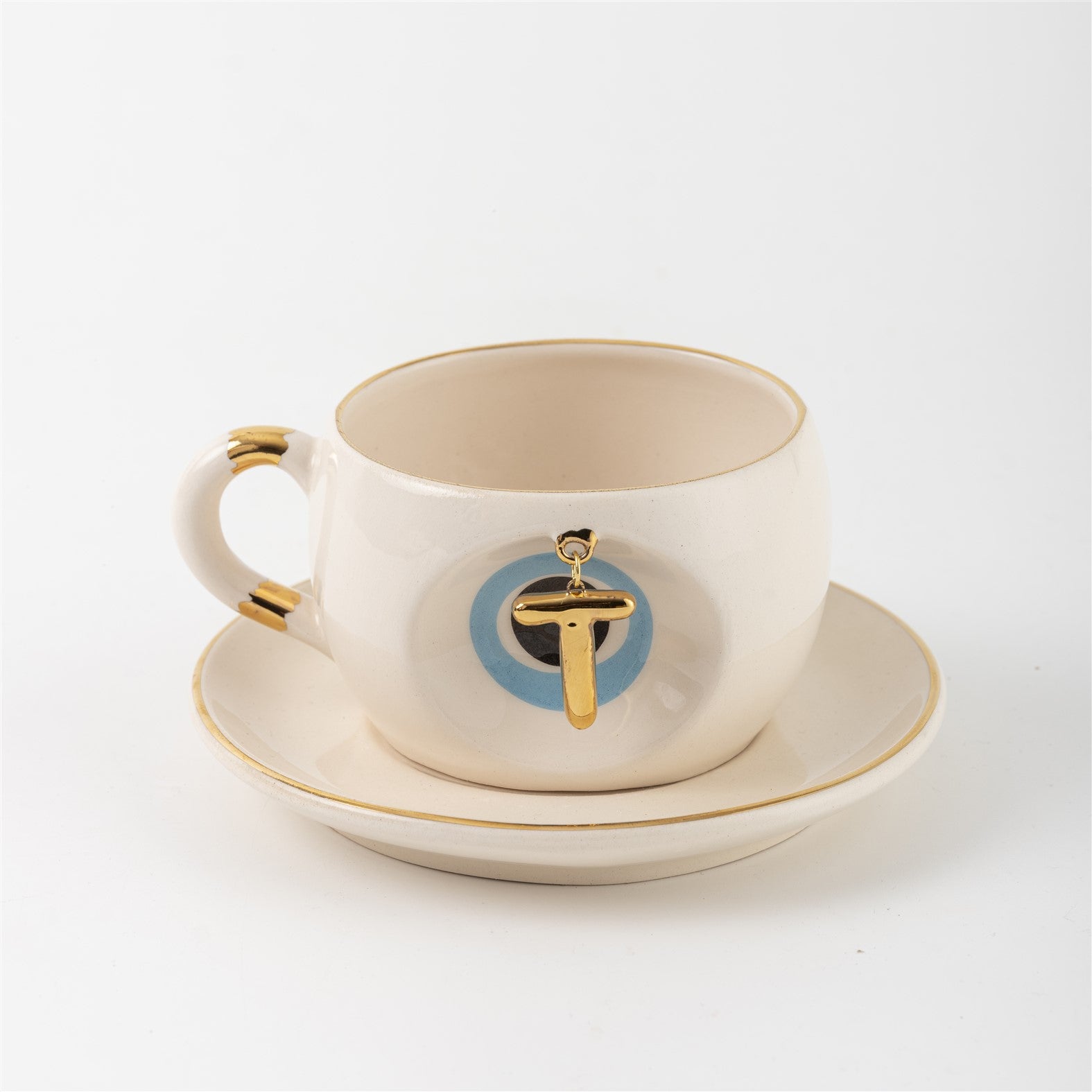 Nazar Tea Mug Blue with Letter