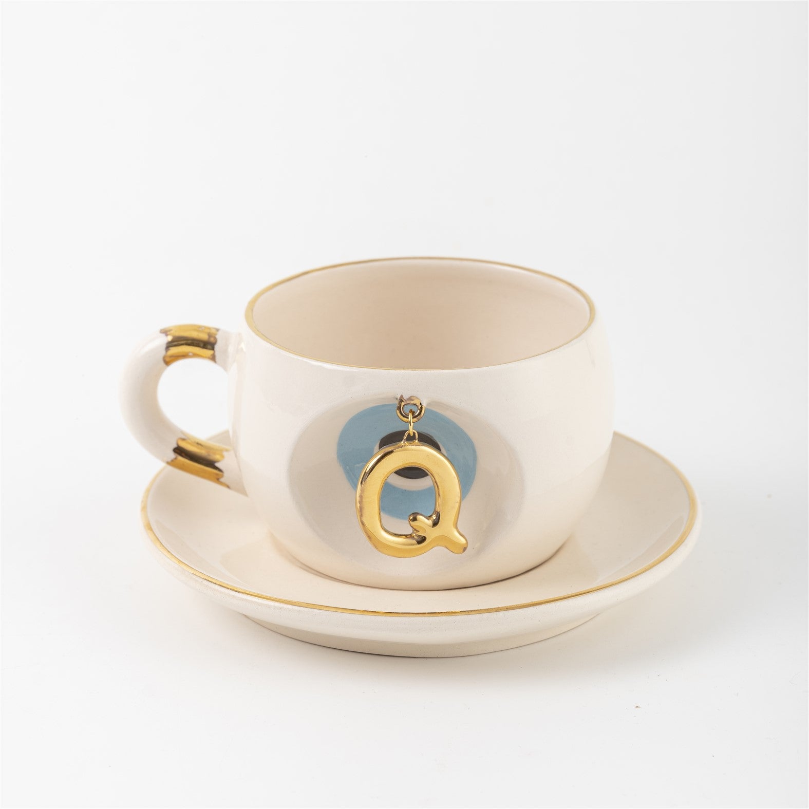 Nazar Tea Mug Blue with Letter