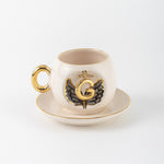 Angel Wings Letter Coffee Cup Black