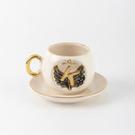 Angel Wings Letter Coffee Cup Black