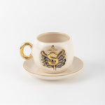 Angel Wings Letter Coffee Cup Black