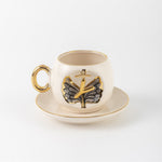 Angel Wings Letter Coffee Cup Black