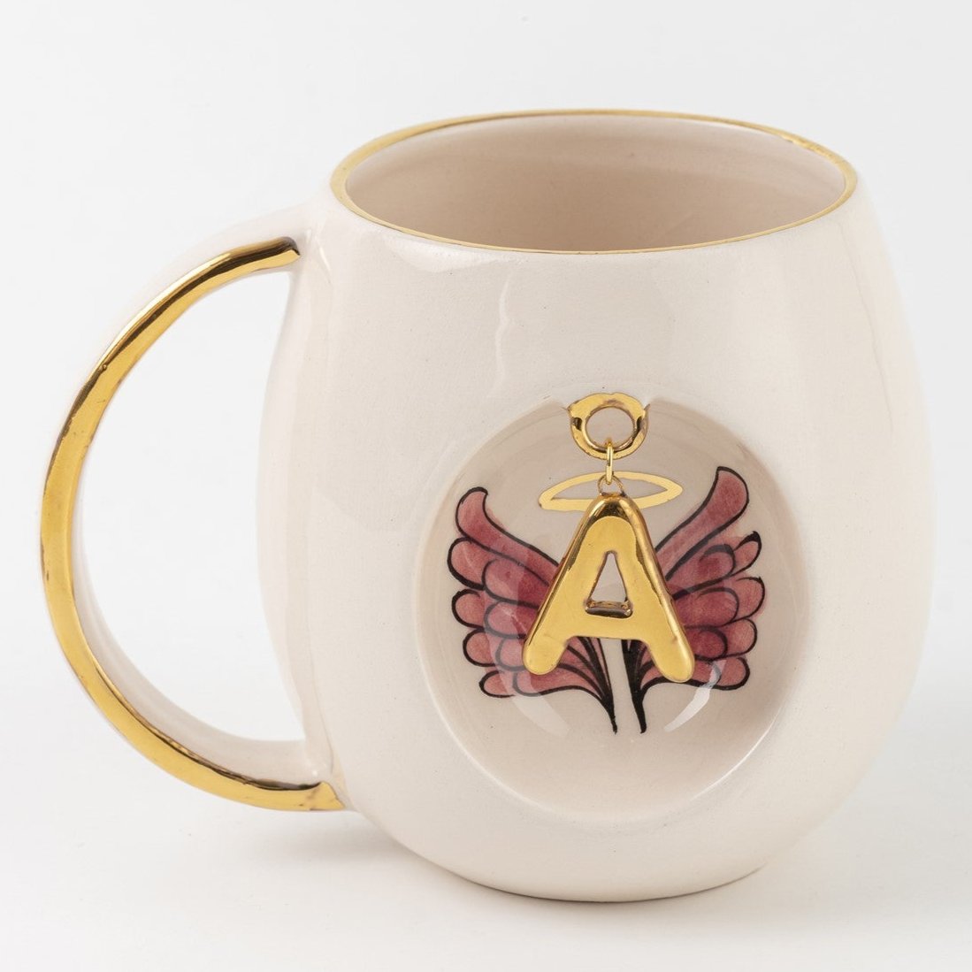 Angel Wings With Halo Mug Pink