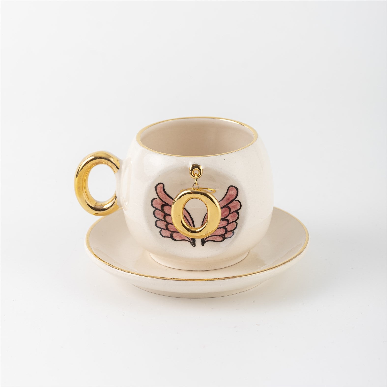 Angel Wings Letter Coffee Cup Pink