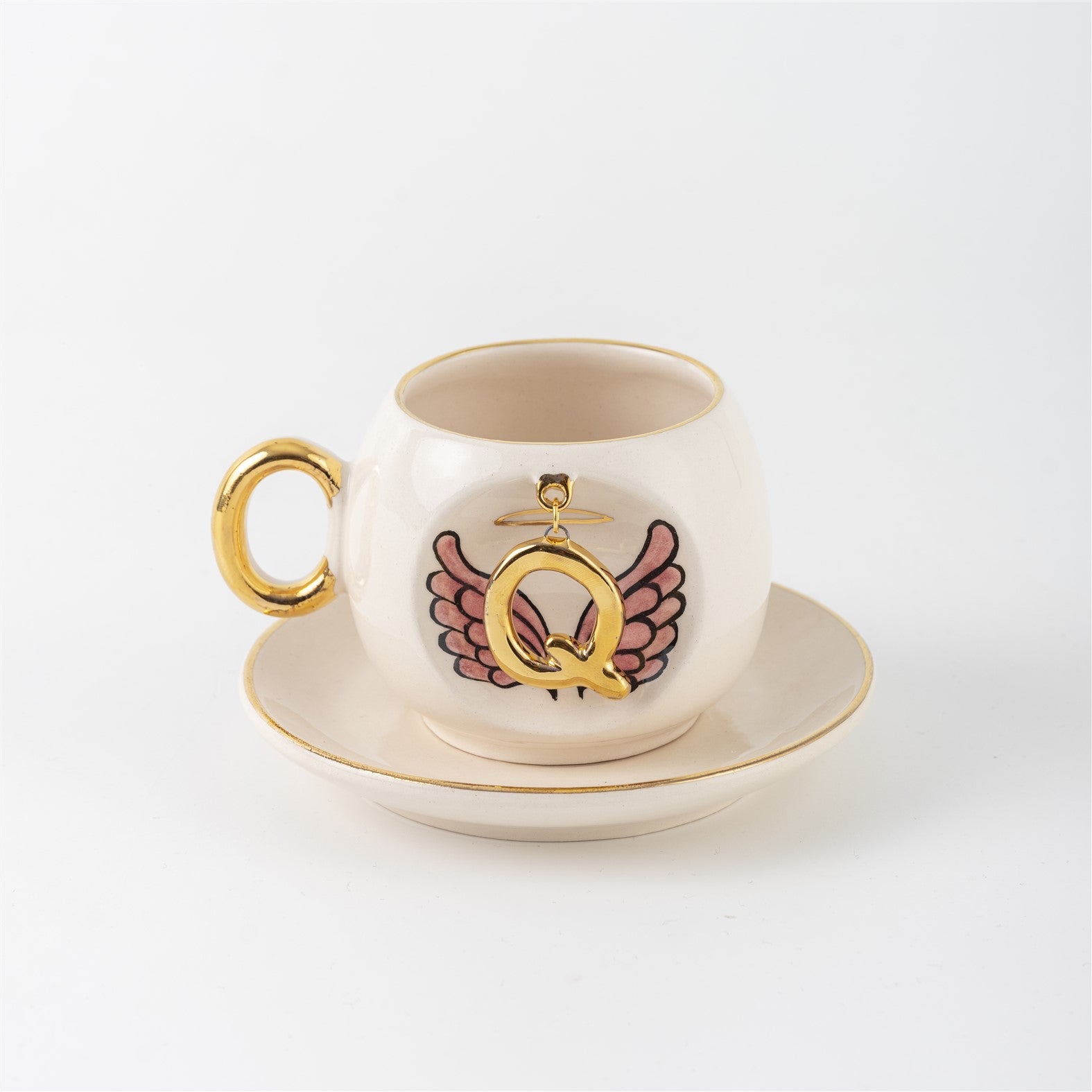 Angel Wings Letter Coffee Cup Pink