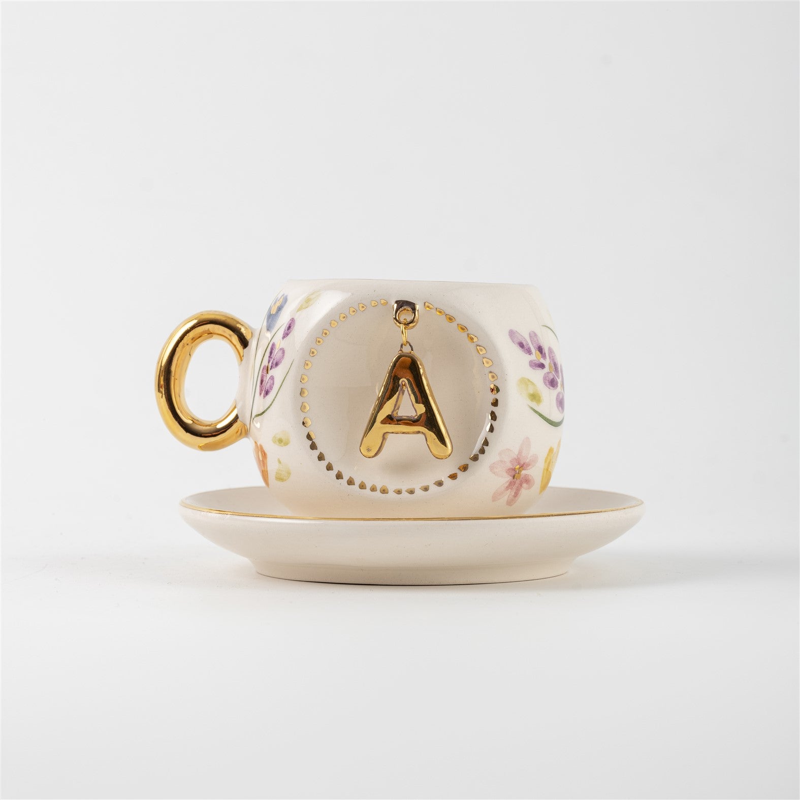 Blossom Turkish Coffee Cup with Letter