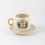 Angel Wings Letter Coffee Cup Blue