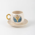 Angel Wings Letter Coffee Cup Blue