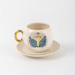 Angel Wings Letter Coffee Cup Blue