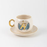 Angel Wings Letter Coffee Cup Blue