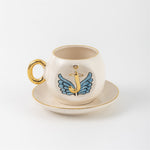 Angel Wings Letter Coffee Cup Blue