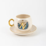 Angel Wings Letter Coffee Cup Blue