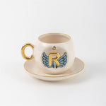 Angel Wings Letter Coffee Cup Blue