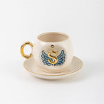 Angel Wings Letter Coffee Cup Blue