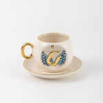 Angel Wings Letter Coffee Cup Blue