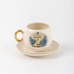 Angel Wings Letter Coffee Cup Blue