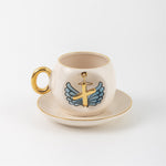 Angel Wings Letter Coffee Cup Blue