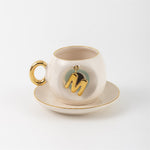 Nazar Tea Turkish Coffee Cup Nile Green with Letter