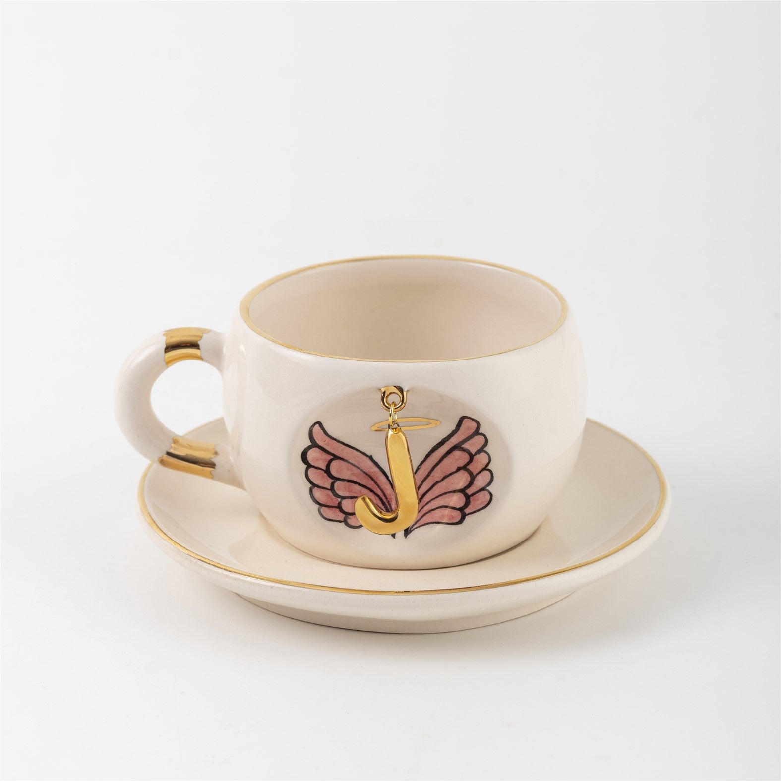 Angel Wings Letter Mug Pink