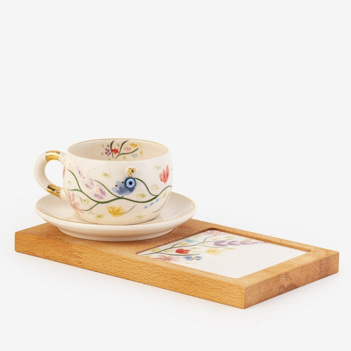 Spring Blossom Porcelain Tea Cup Presentation Set