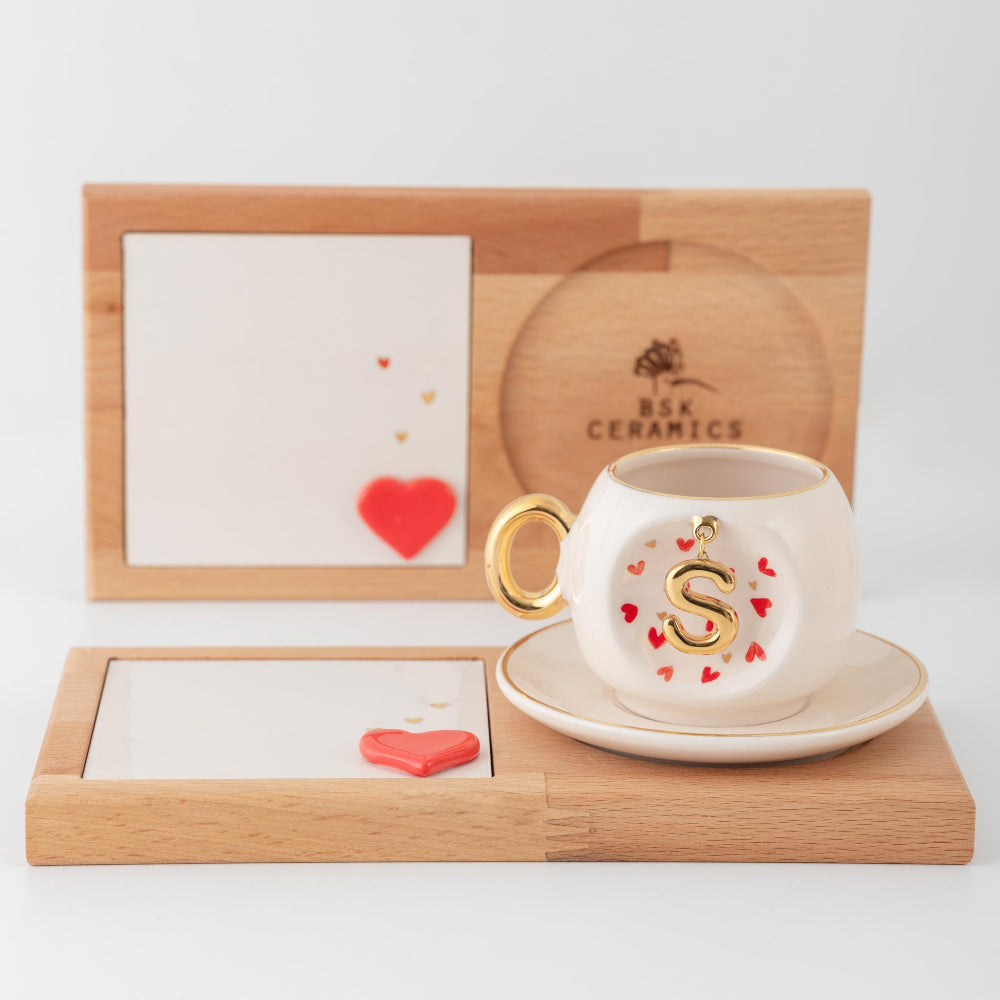 Love Personalized Turkish Coffee Cup Presentation Set, product view