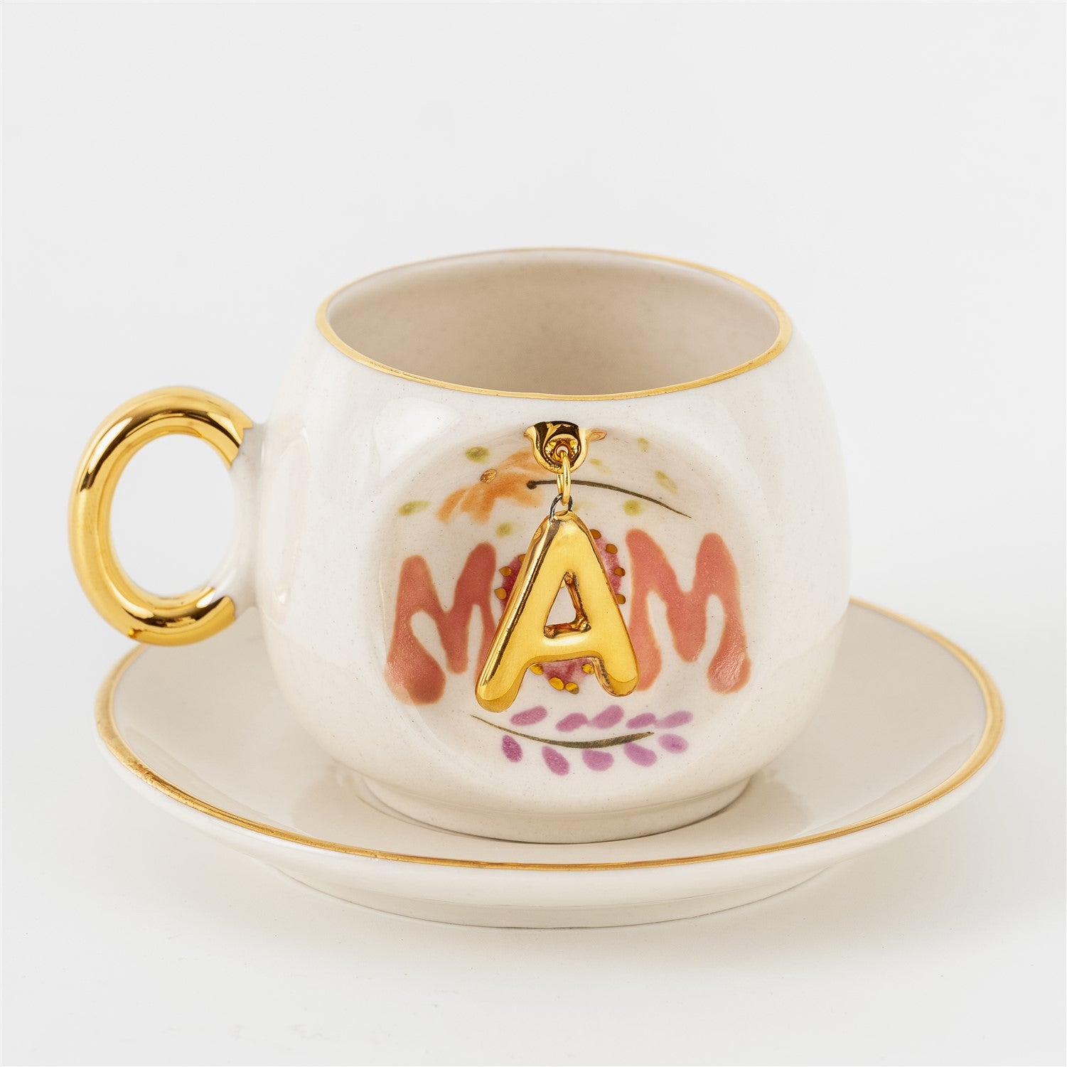Mother's Day Mom Personalized Porcelain Turkish Coffee Cup 130 ml / 4.4 oz