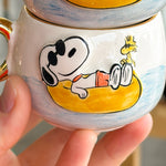 Handmade Ceramic Snoopy Coffee Cup, Coffee Time With Snoopy, Snoopy Sips from His Iconic Coffee Cup