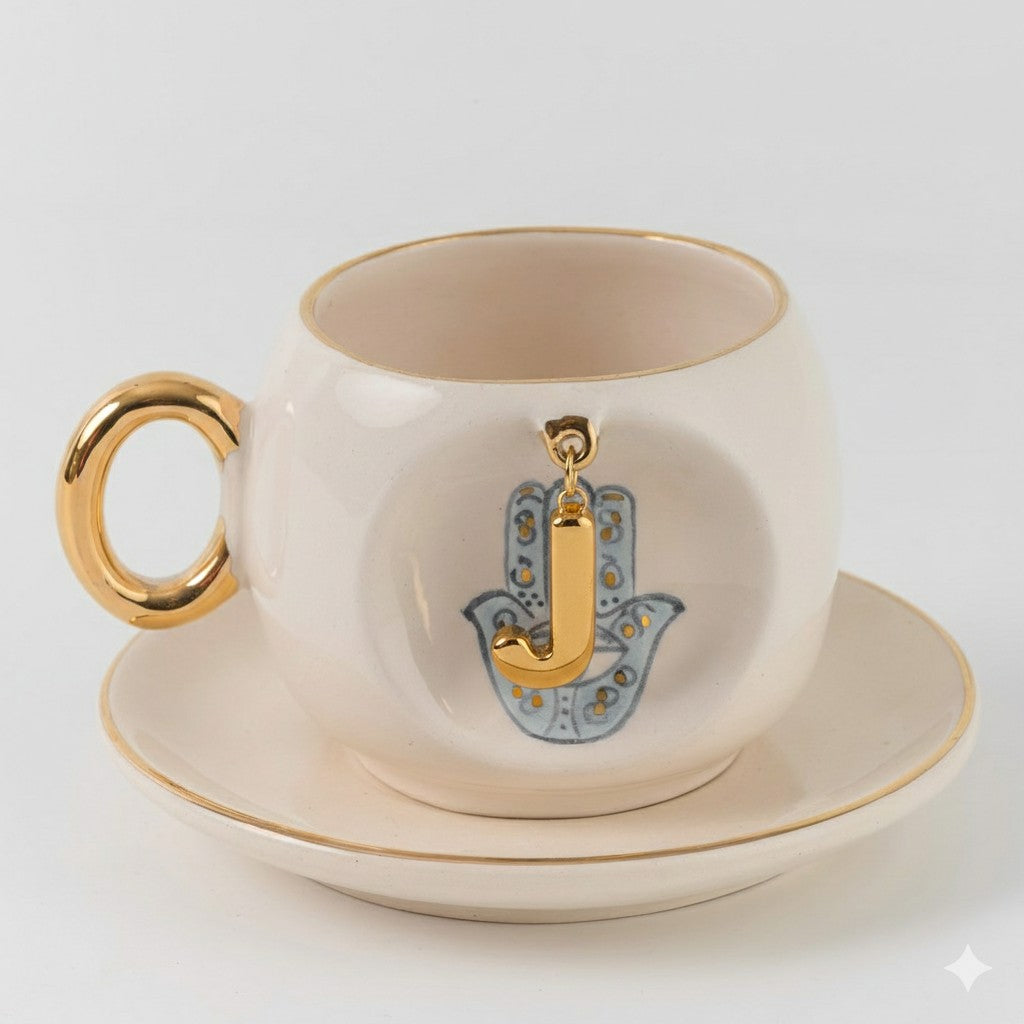 Hamsa Personalized Turkish Coffee Cup, detail view 11