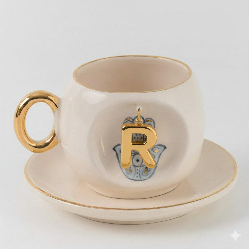 Hamsa Personalized Turkish Coffee Cup, detail view 18