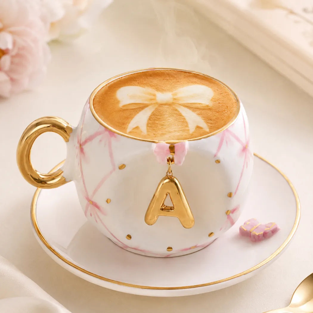 Bow Personalized Porcelain Turkish Coffee Cup