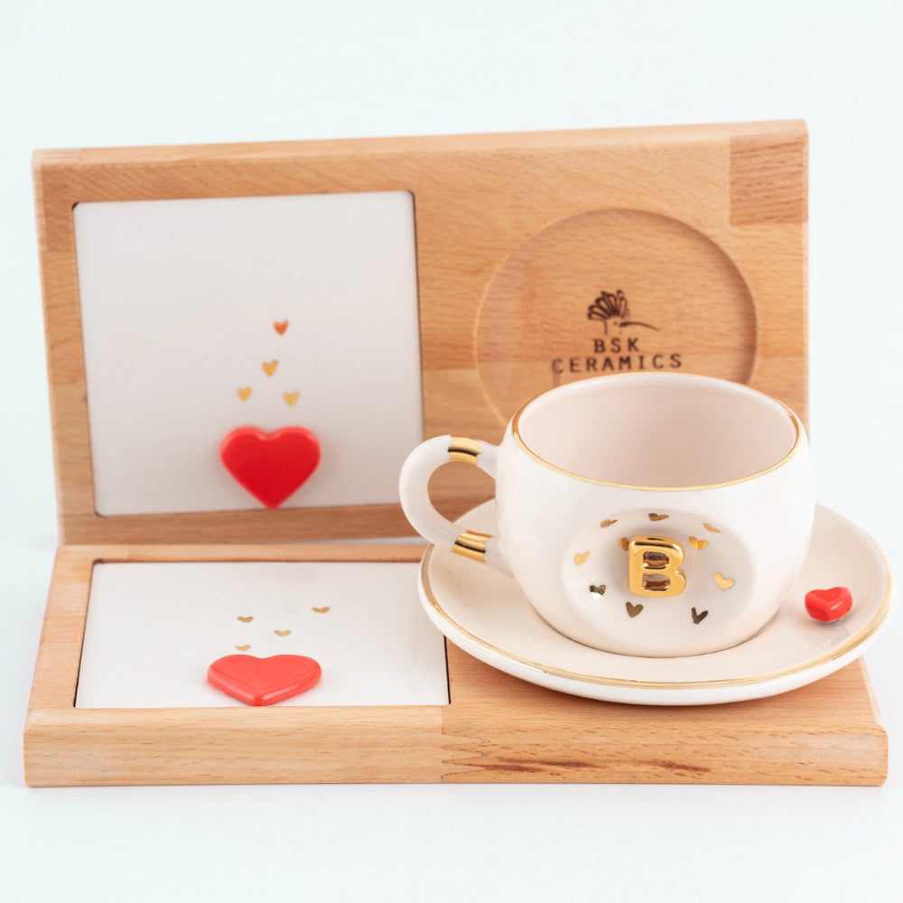 Love Charm Personalized Tea Cup Presentation Set, product view