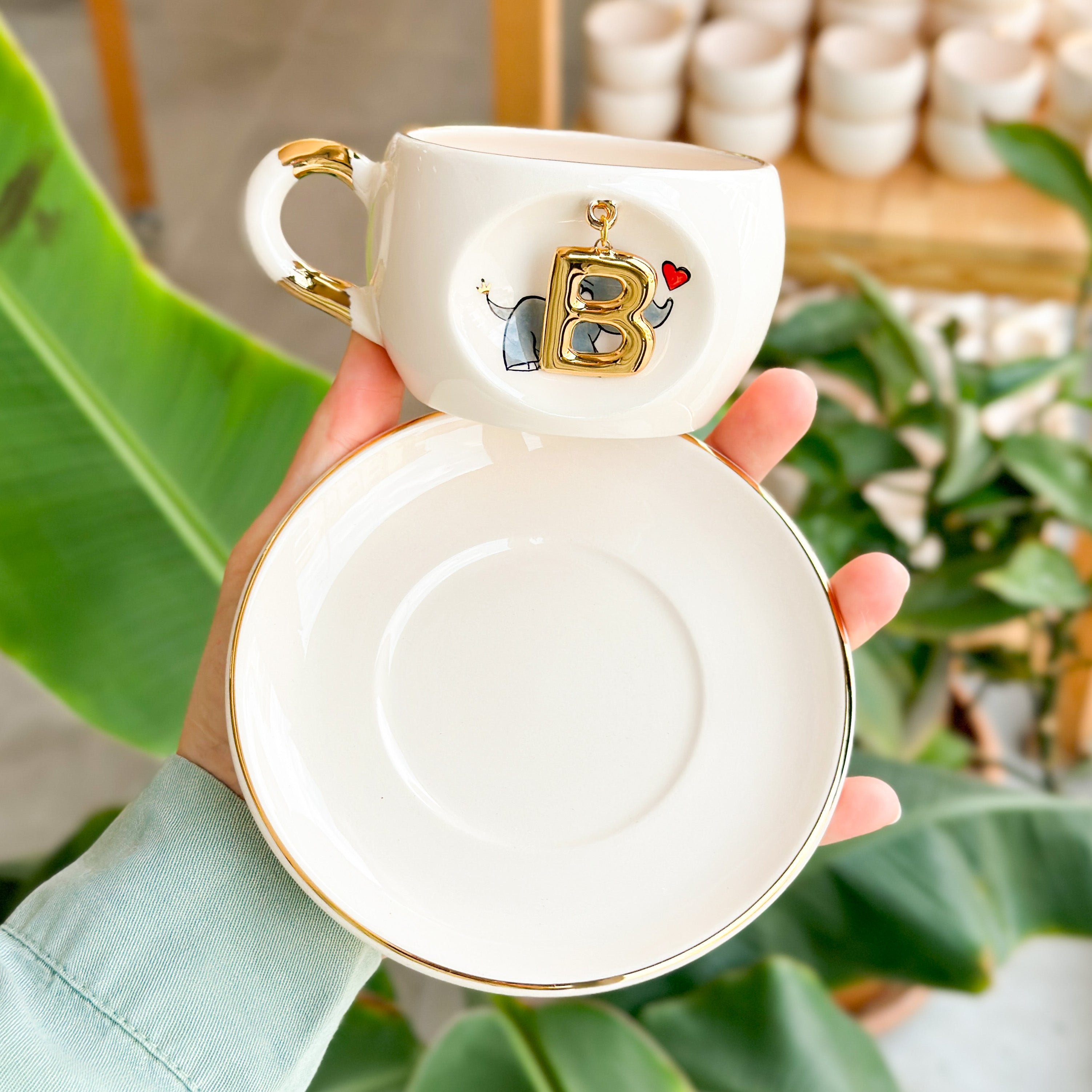 Elephant Letter Mug - BSK Ceramics Handmade