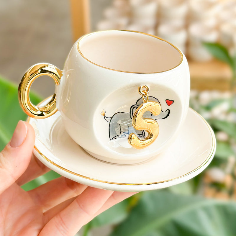 Elephant Letter Coffee Cup
