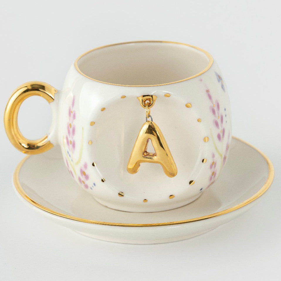 Lavender Personalized Turkish Coffee Cup, product view