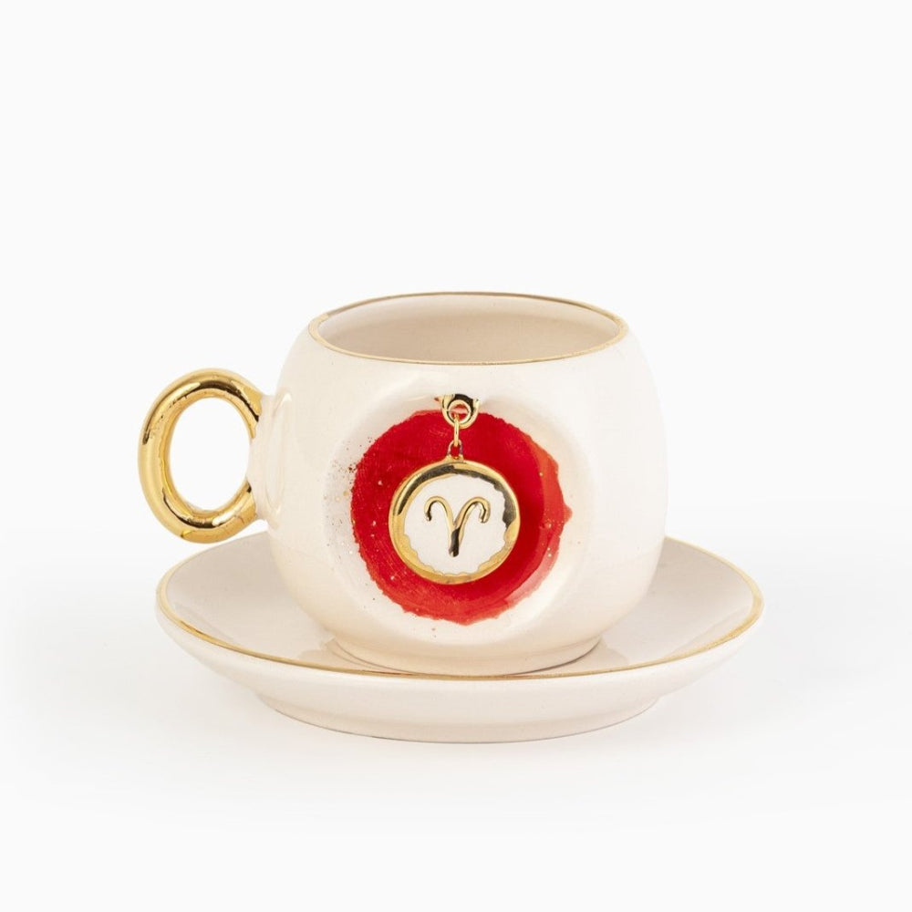 Aries Zodiac Turkish Coffee Cup, product view
