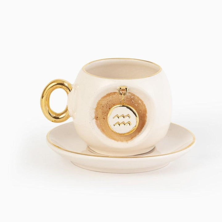 Aquarius Zodiac Porcelain Turkish Coffee Cup 130 ml / 4.4 oz
