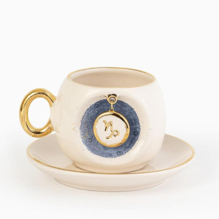 Capricorn Zodiac Porcelain Turkish Coffee Cup 130 ml / 4.4 oz