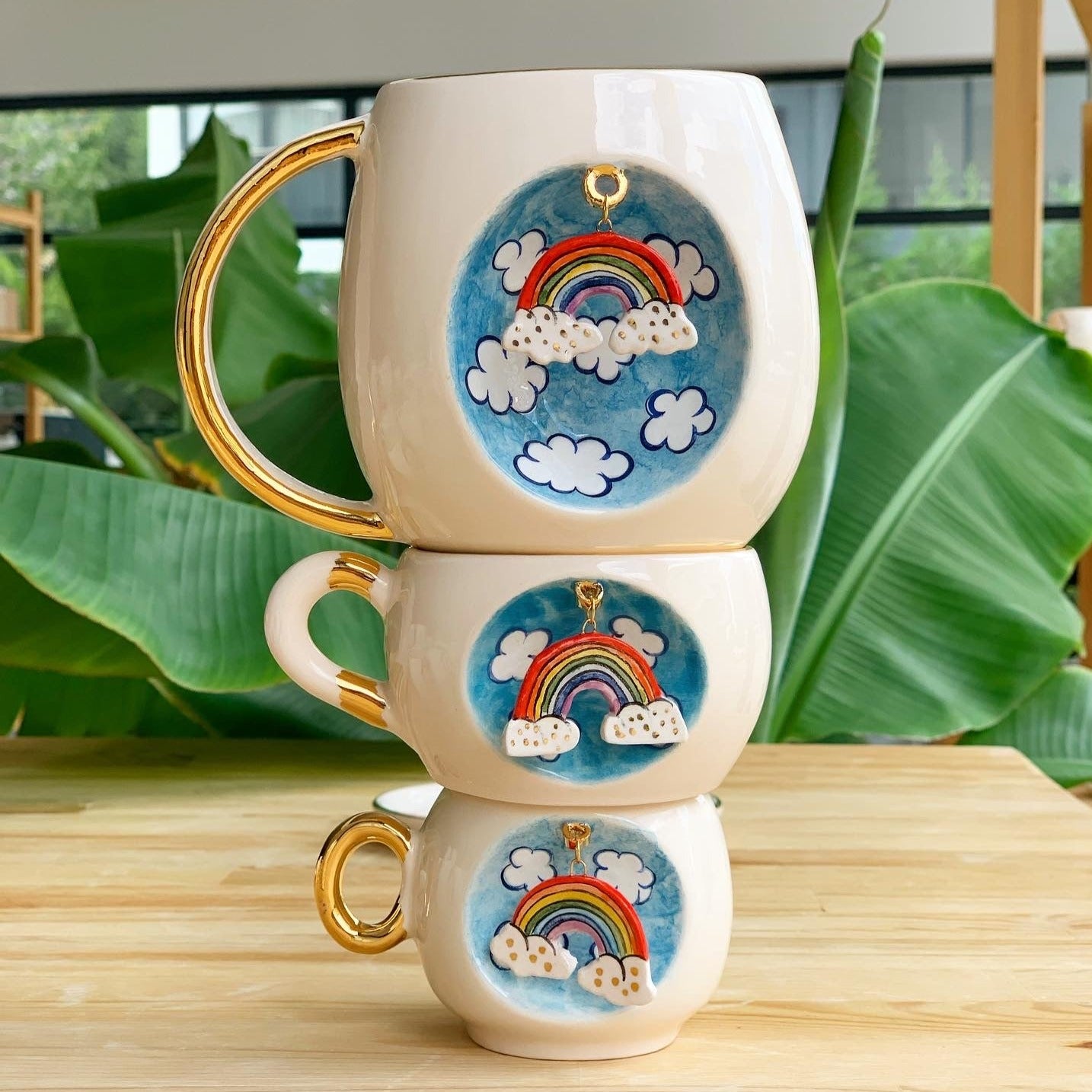 Rainbow XL Mug - BSK Ceramics Handmade