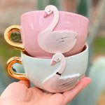 Single Swan Tea Mug Pink