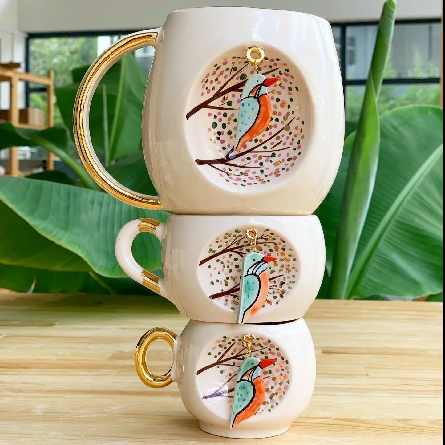 Nature Series Kingfisher XL Mug - BSK Ceramics Handmade