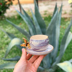 Fale Series Coffee Cup with Bird Handle Lilac